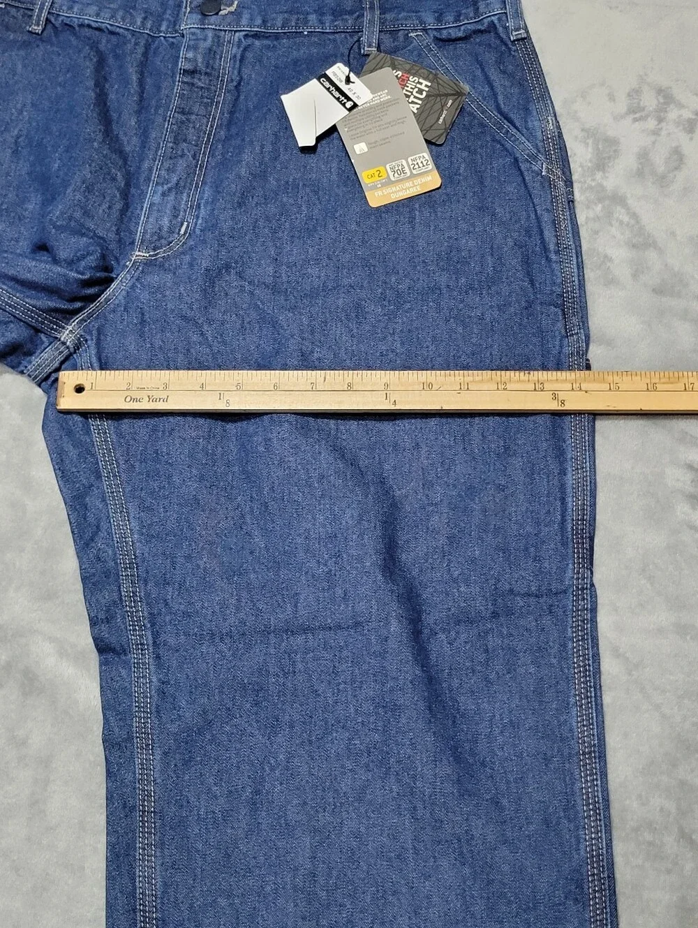 Carhartt FR Signature Fit Dungaree Mens Work Jeans Mens Sz 40x30 FRB13 DNM NWT